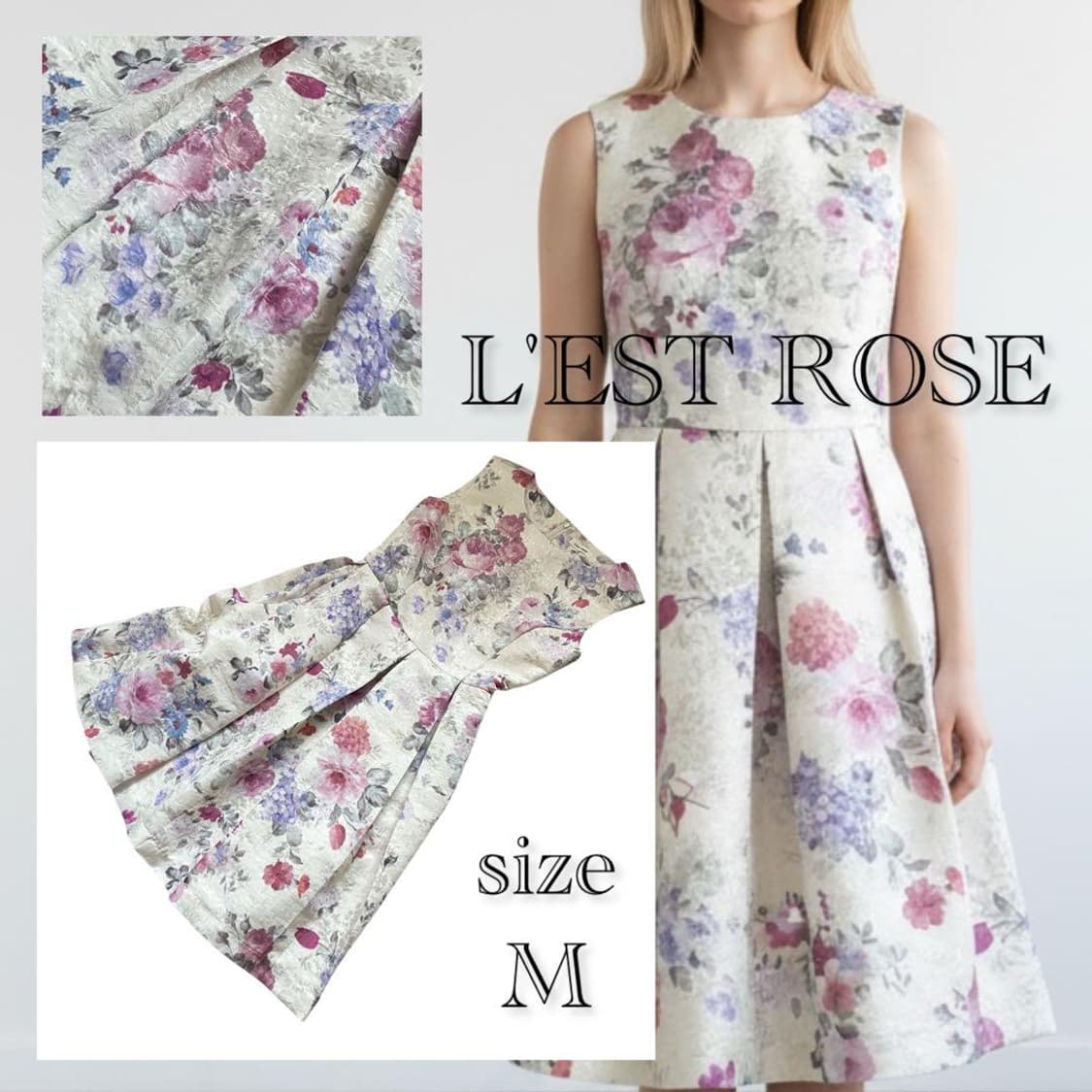 레스트로즈 고전일본빈티지)플로럴 장미 히메로리타 플레어 로맨틱 원피스 상품이미지1