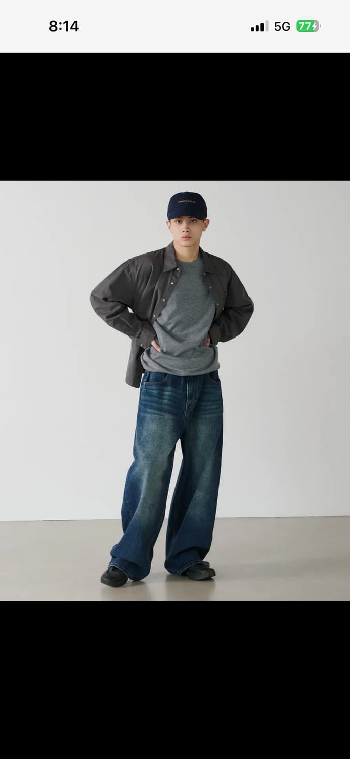 노운 와이드 데님 팬츠  상품이미지2