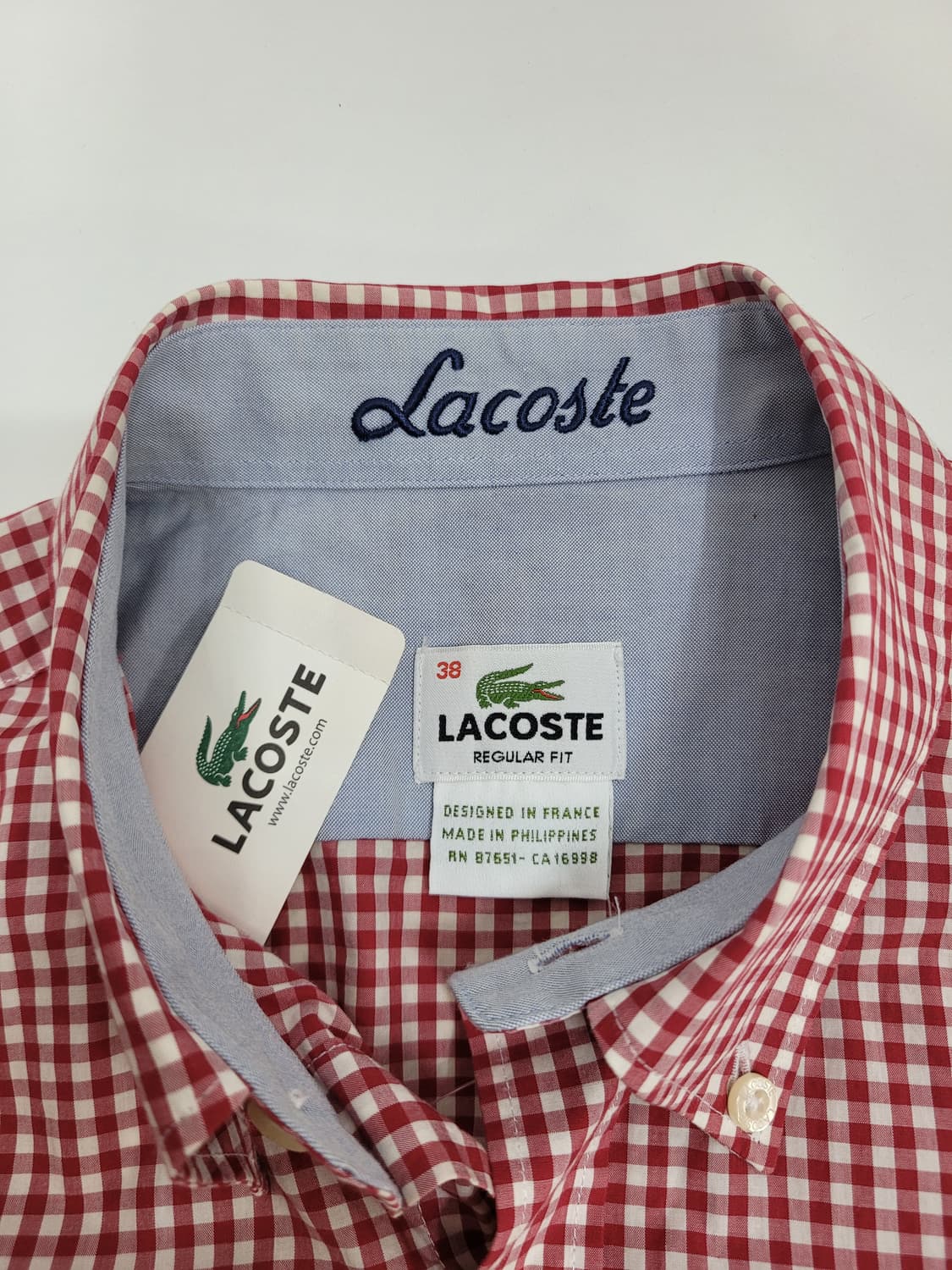 (새상품) LACOSTE 라코스테 레귤러핏 체크 셔츠 / 남 38 (M) 상품이미지7