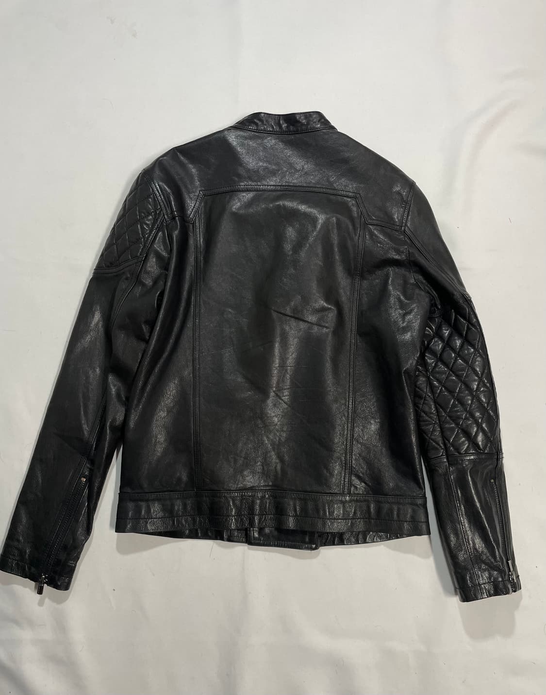 00‘s 정욱준 고트스킨 사선 바이커 자켓  상품이미지6