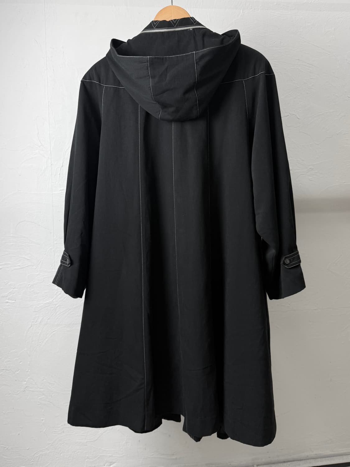 JPN 스티치 후드 롱 코트 상품이미지5