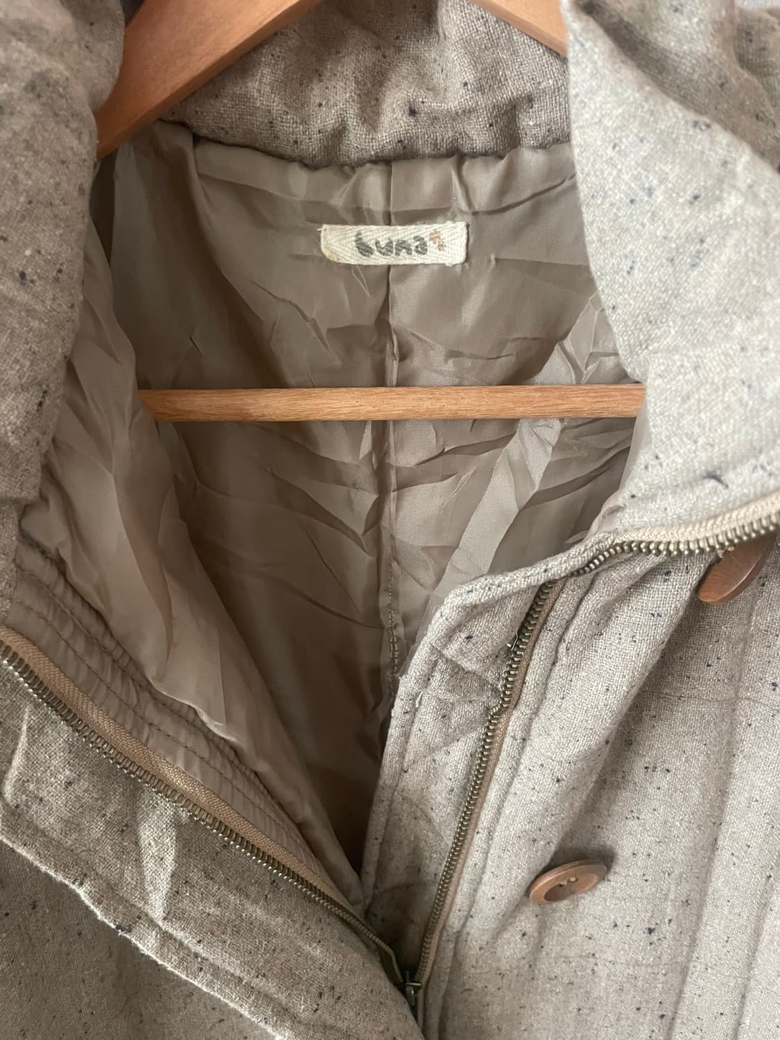 모리걸 빈티지 후드퍼 울 혼방 패딩🤎 상품이미지3