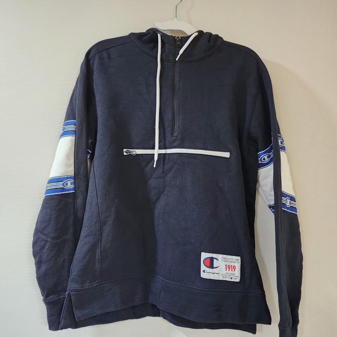 챔피온 암패치 로고 반집업 후드티 S(L) 상품이미지1