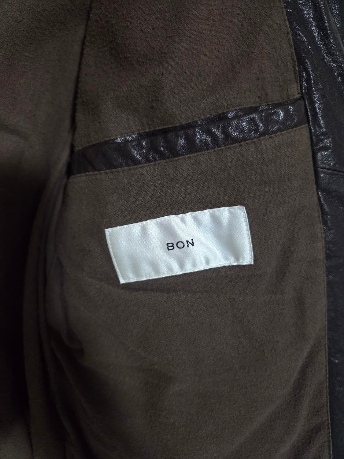 BON 브라운 레더 자켓 남성용 상품이미지3