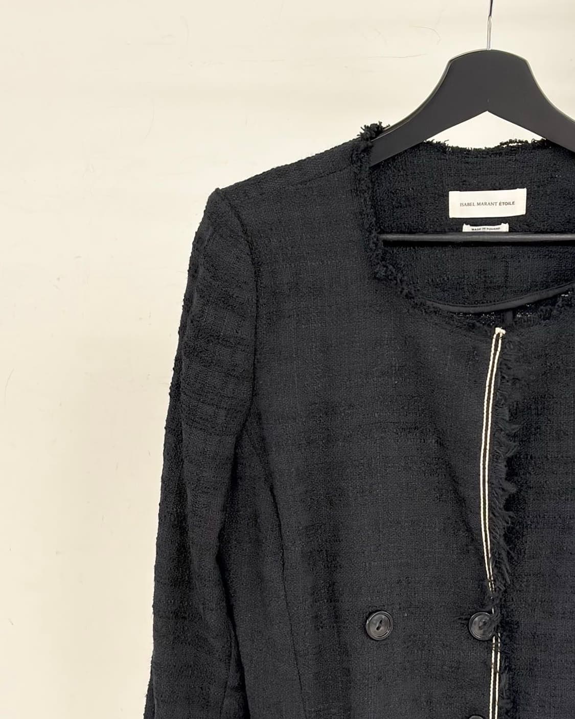 이자벨 마랑 에뚜왈 검정 더블 브레스티드 트위드 자켓  상품이미지2