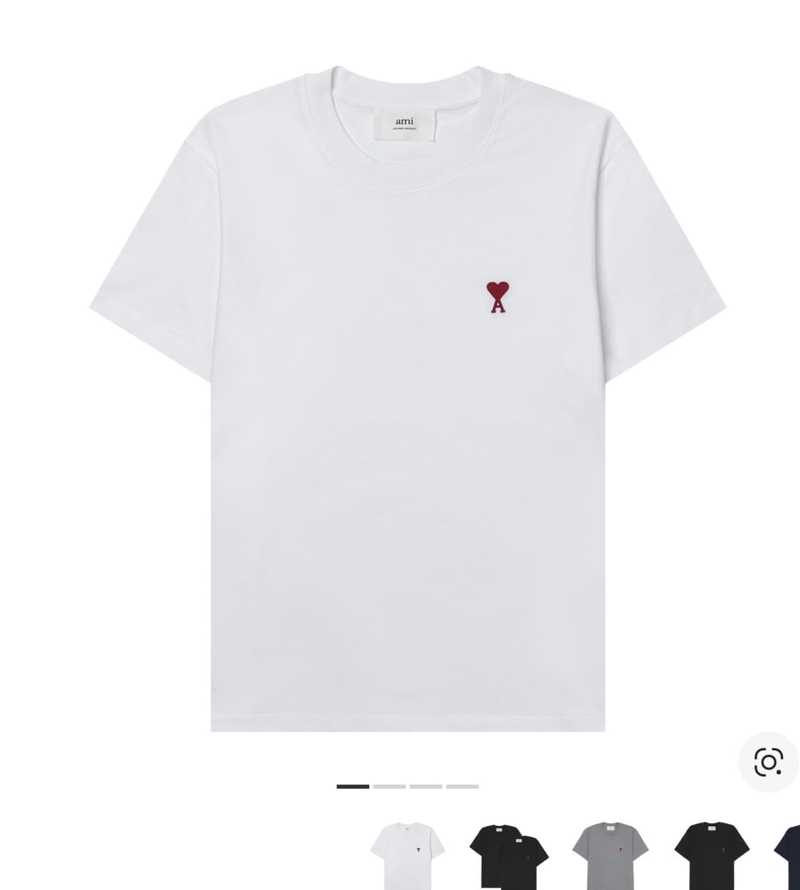 아미 스몰 하트 반팔 티셔츠 화이트 상품이미지1