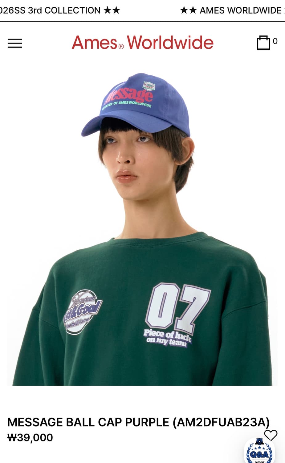 아메스 월드와이드 볼캡 상품이미지1