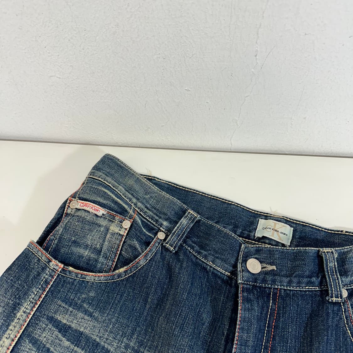 34 캘빈클라인 CK 진청 커브드 데님팬츠 상품이미지4