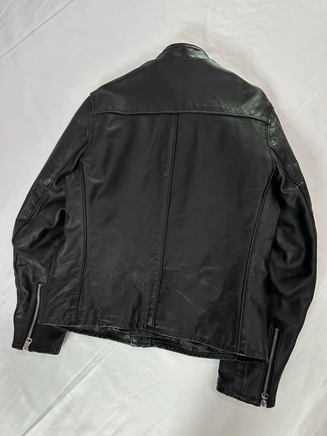 [L] 쇼트 654 카페레이서 카프스킨 싱글 레더 자켓 상품이미지10