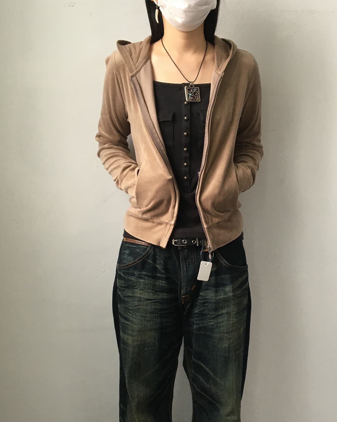 Velvet hood zip up 상품이미지5