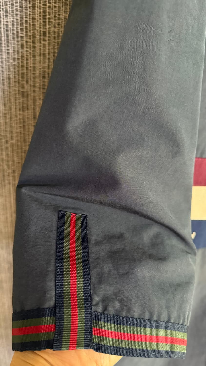 유니크 패치 디자인 빈티지 네이비 롱자켓 패딩 코트 솜 충전재 L사이즈 상품이미지4