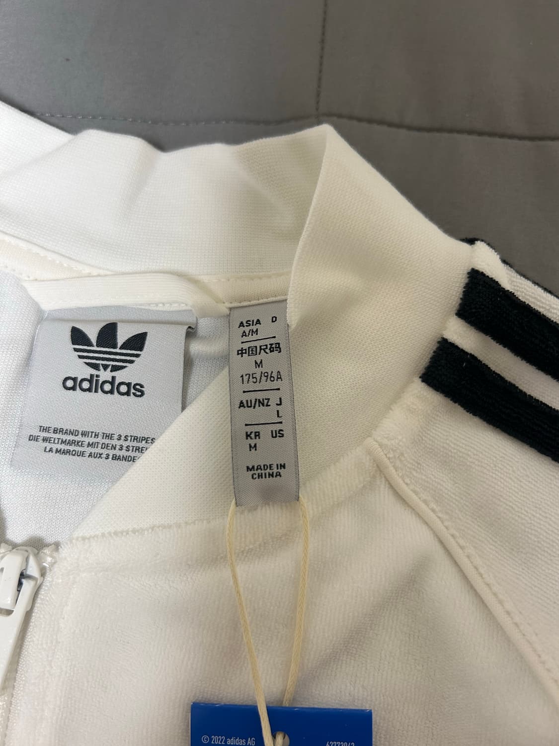 아디다스 화이트 져지 트랙탑 집업 M (새상품) 상품이미지4