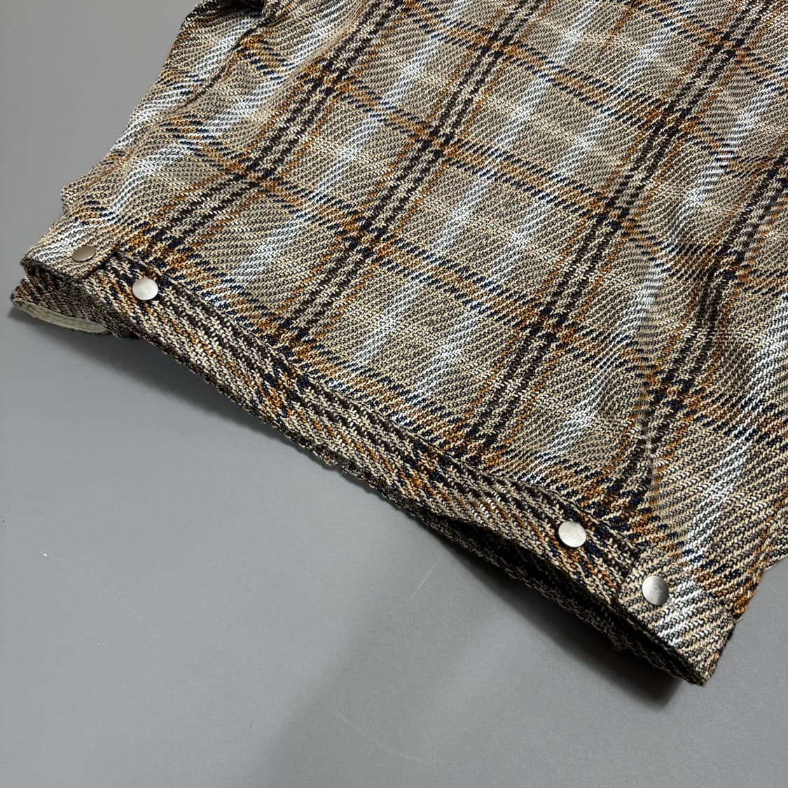 몽키타임 21AW 믹스 체크 패턴 폴리에스터 혼방 고블린 집업 워크 자켓 상품이미지8