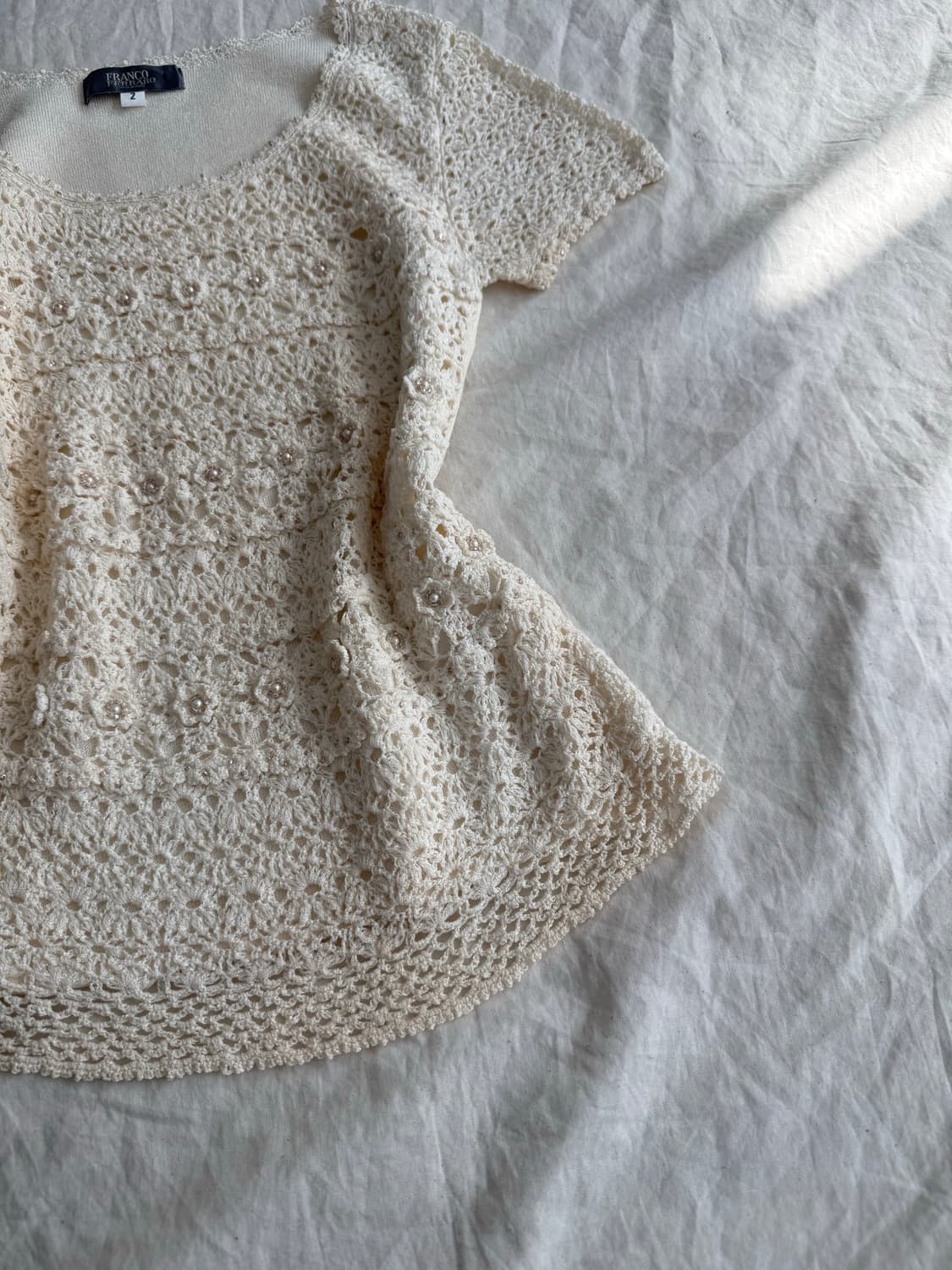 베이지 페어리 코지 딱붙 반팔탑 상품이미지3