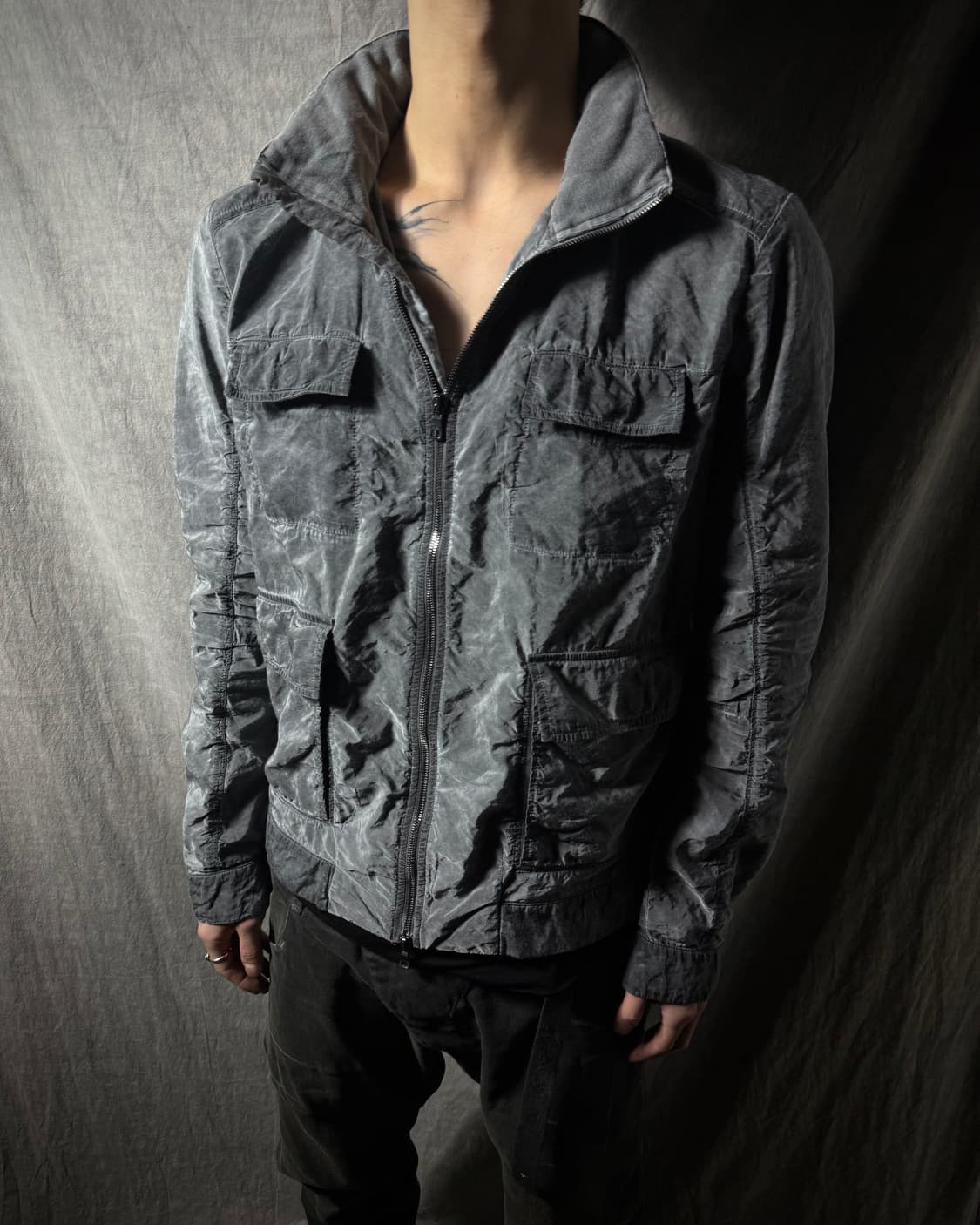 Transit Uomo Crinkled Nylon Wind Jacket  상품이미지1