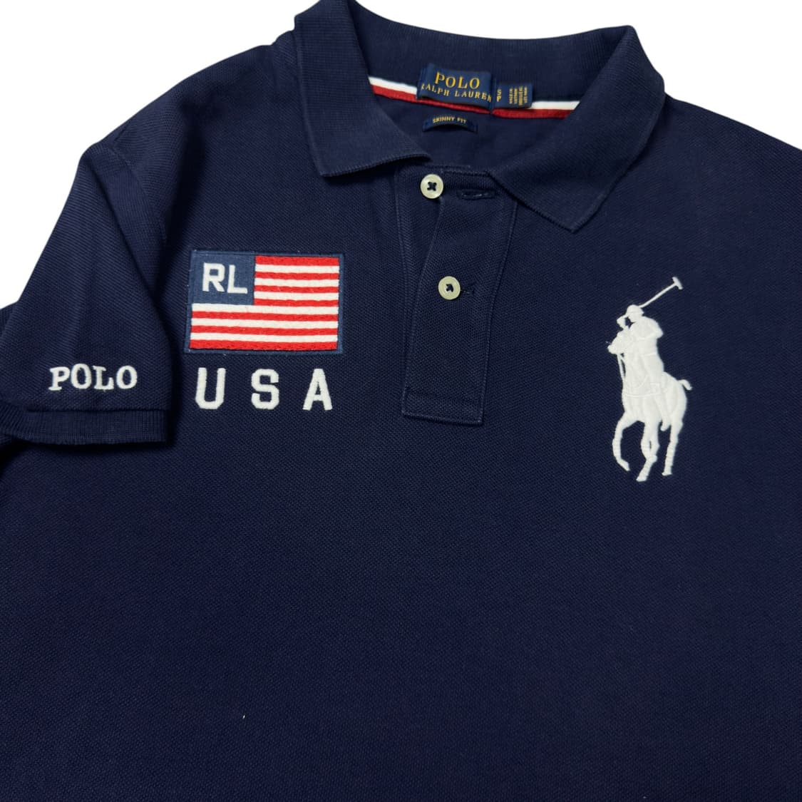 (S) 폴로 랄프로렌 스키니핏 USA 빅포니 피케티 네이비 상품이미지2