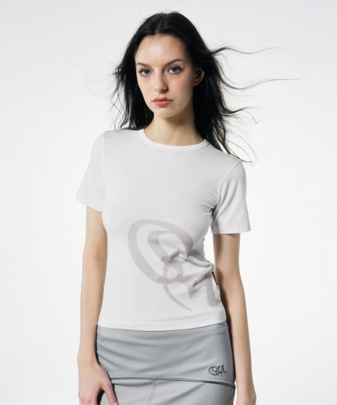 스컬프터 Oblique 로고 반팔 화이트 S 상품이미지1