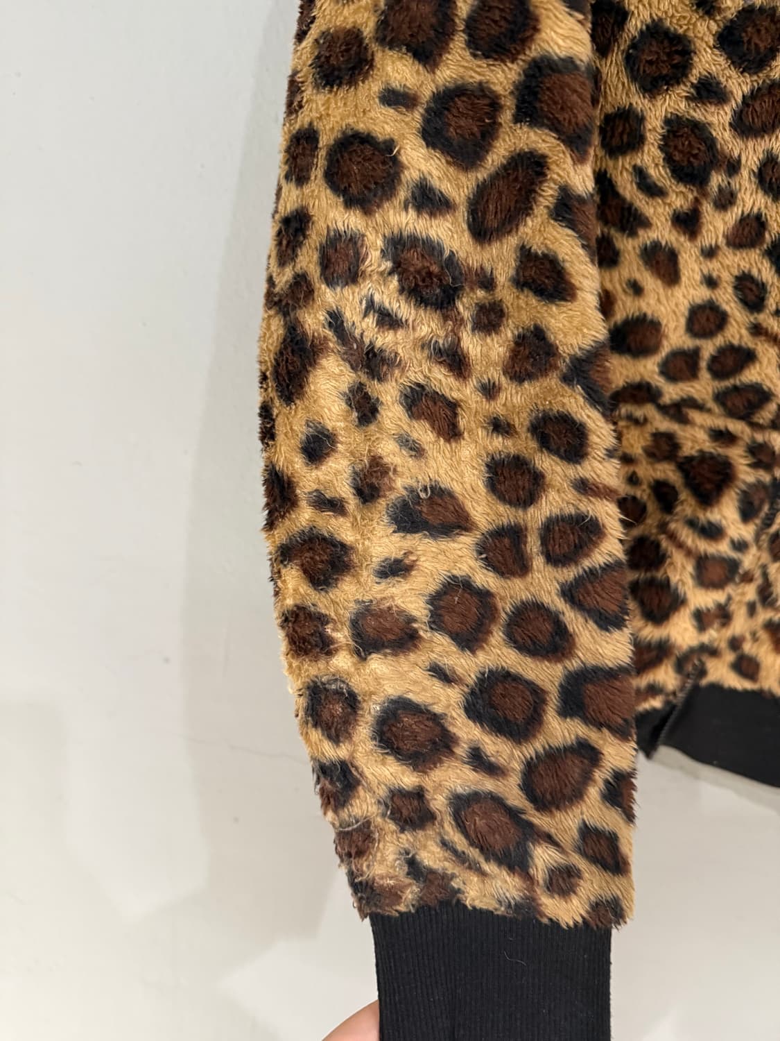 leopard pattern fleece hood zip-up  상품이미지7