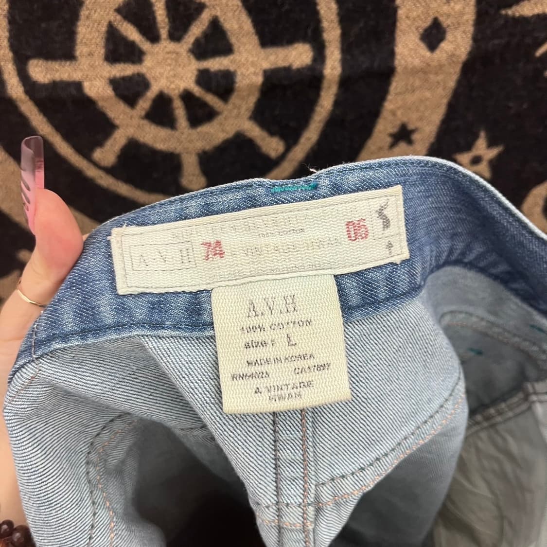 AVH 빈티지 키치 데미지 워싱 데님 버뮤다 반바지 K0240 상품이미지6