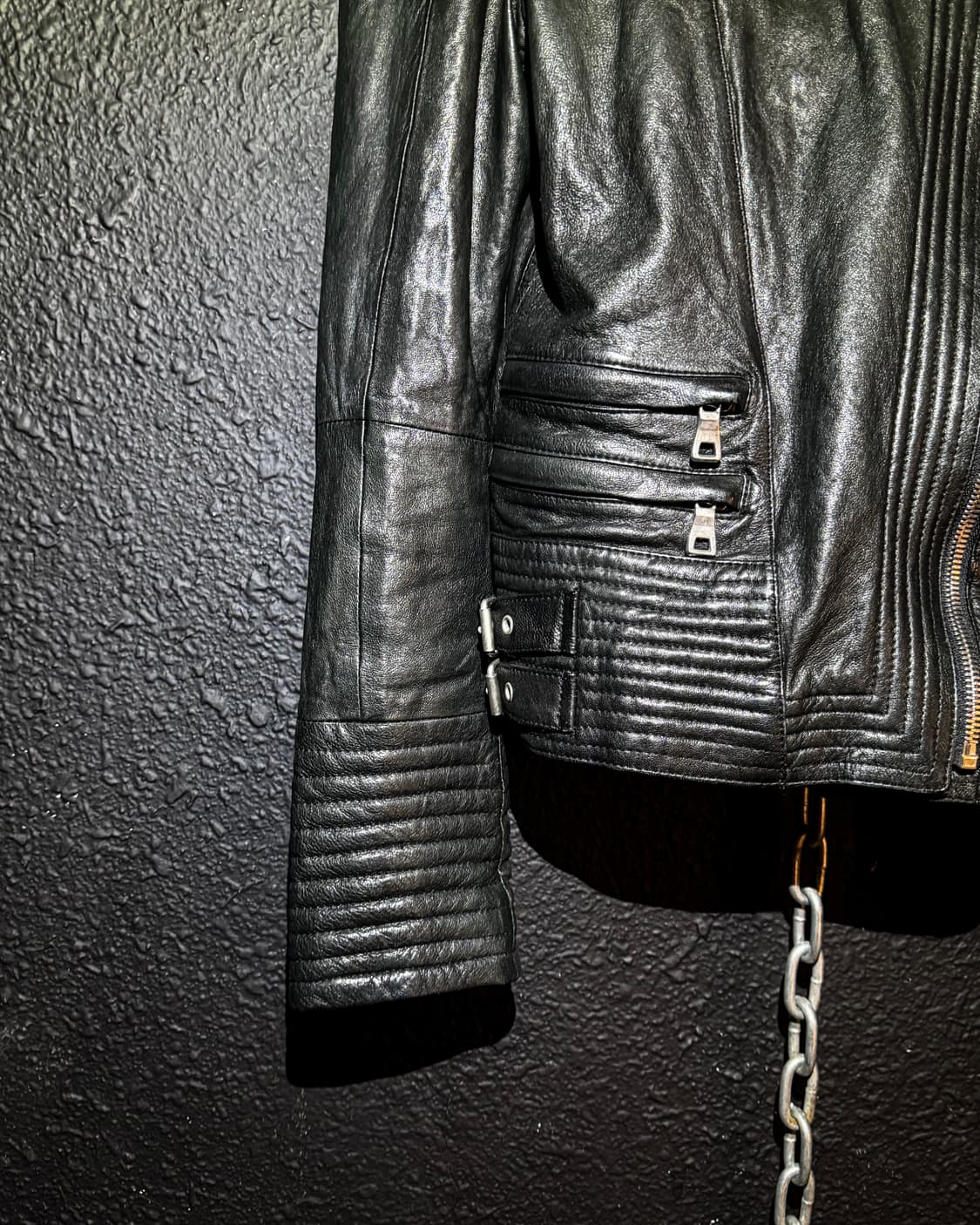 Power Shoulder Leather Jacket 상품이미지7