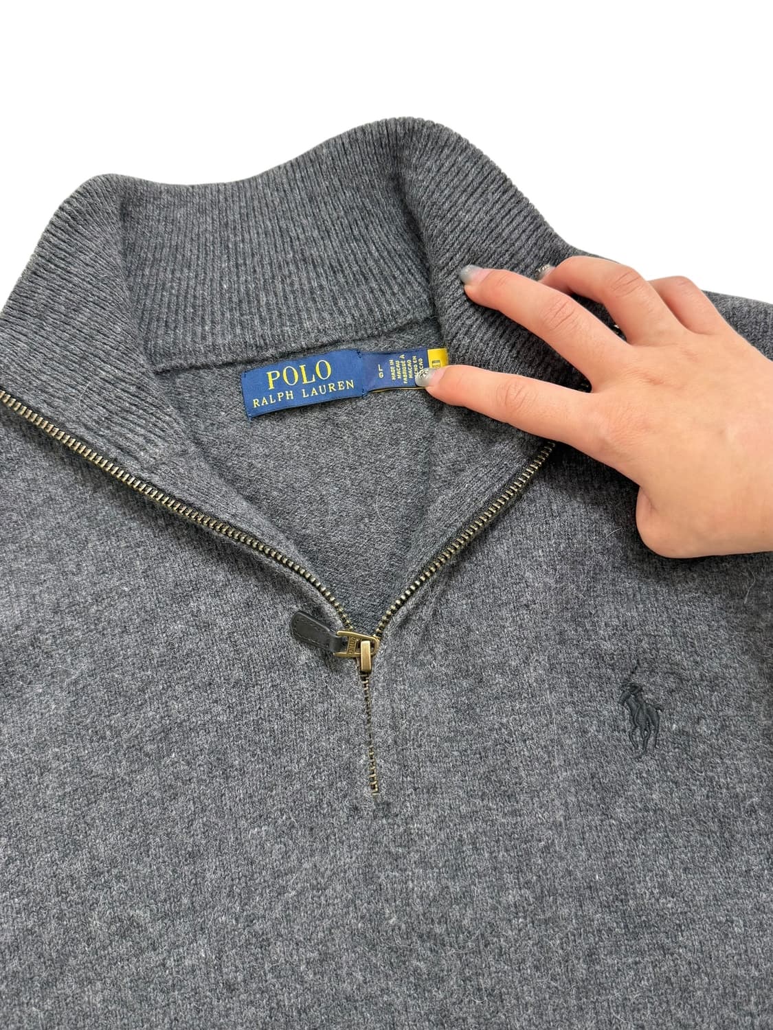 폴로 차콜 반집업 니트 상품이미지6