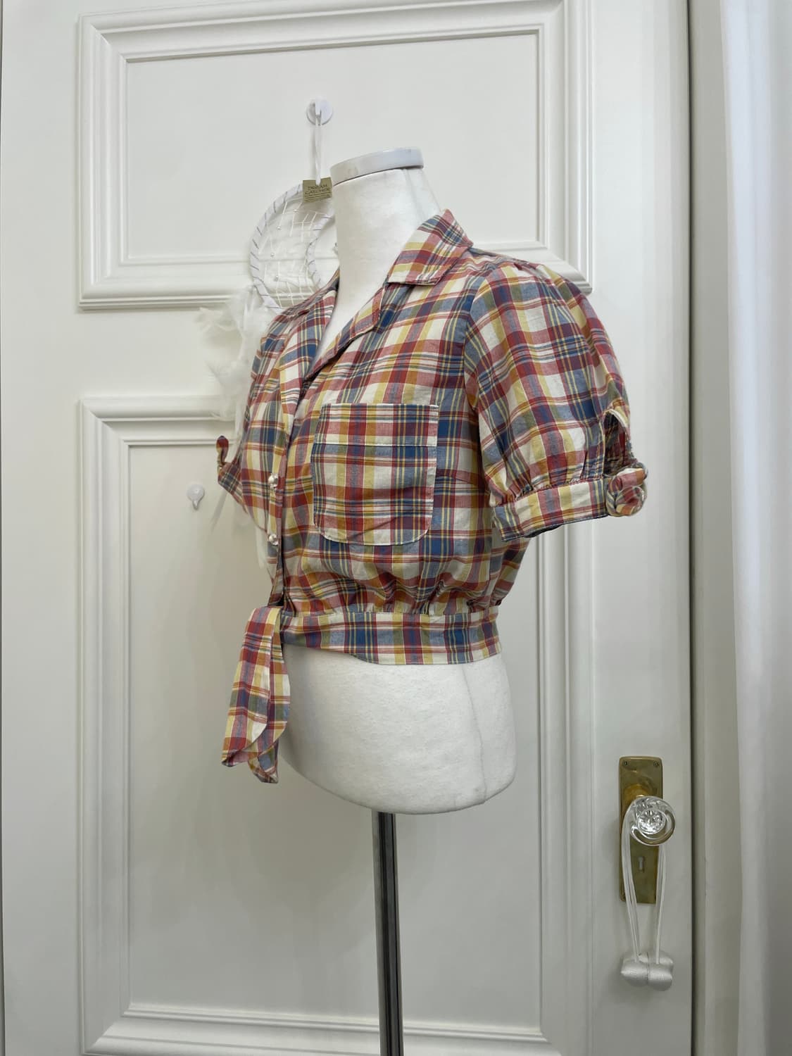 LIZ LISA red blue check bow point crop s 상품이미지2