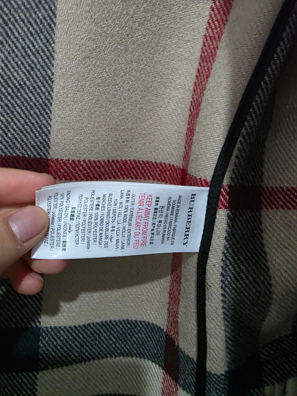 버버리 키즈 울 더플코트 (정품) / 그레이 / 상태좋음 상품이미지5