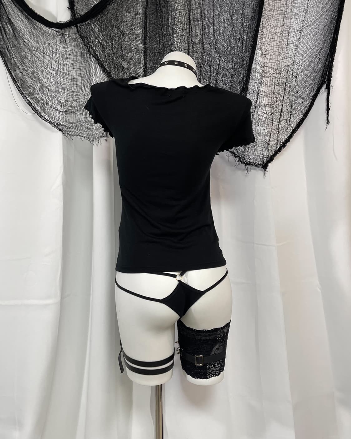 black lace corset t-shirt 상품이미지4