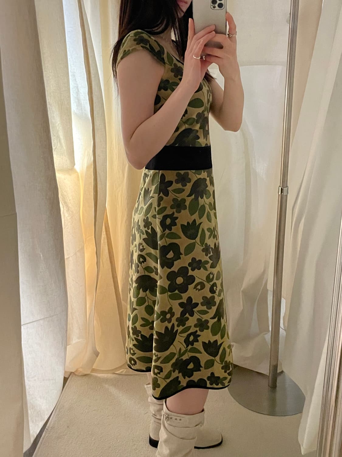 vintage floral fur dress 상품이미지10