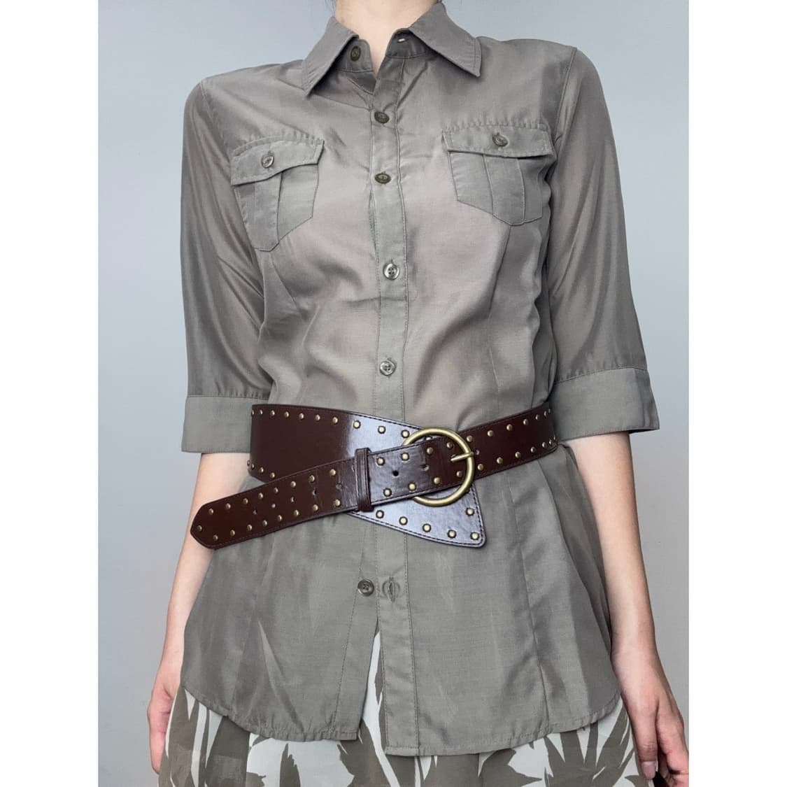 빈티지 브라운 y2k 셔츠 상품이미지1