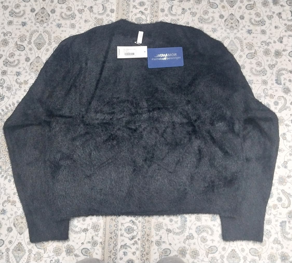 (새상품) 노매뉴얼  헤어리 니트 블랙 L 상품이미지3