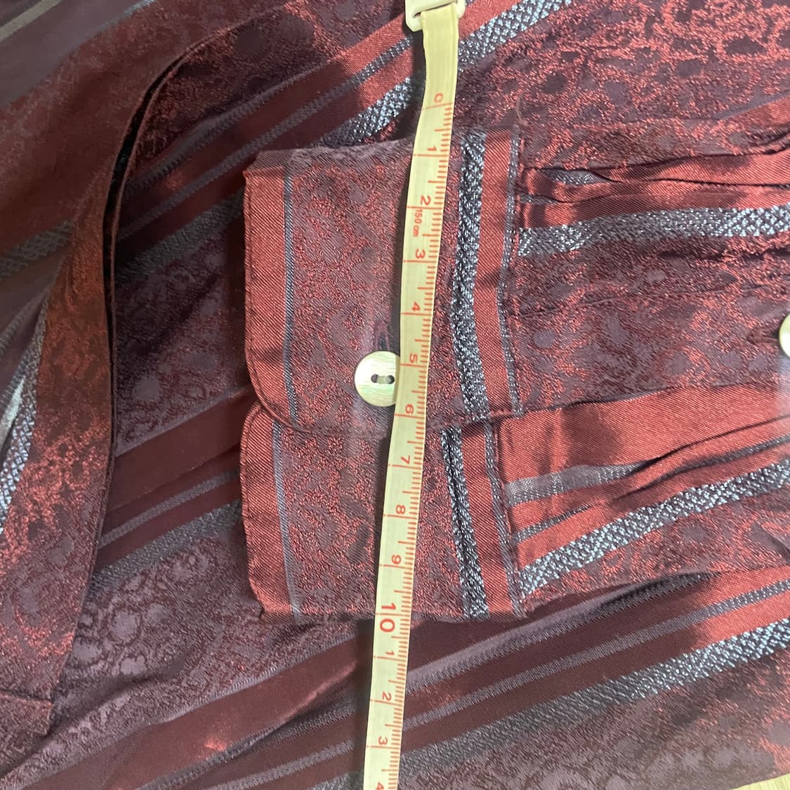 빈티지 와인톤 패턴 셔츠 상품이미지2