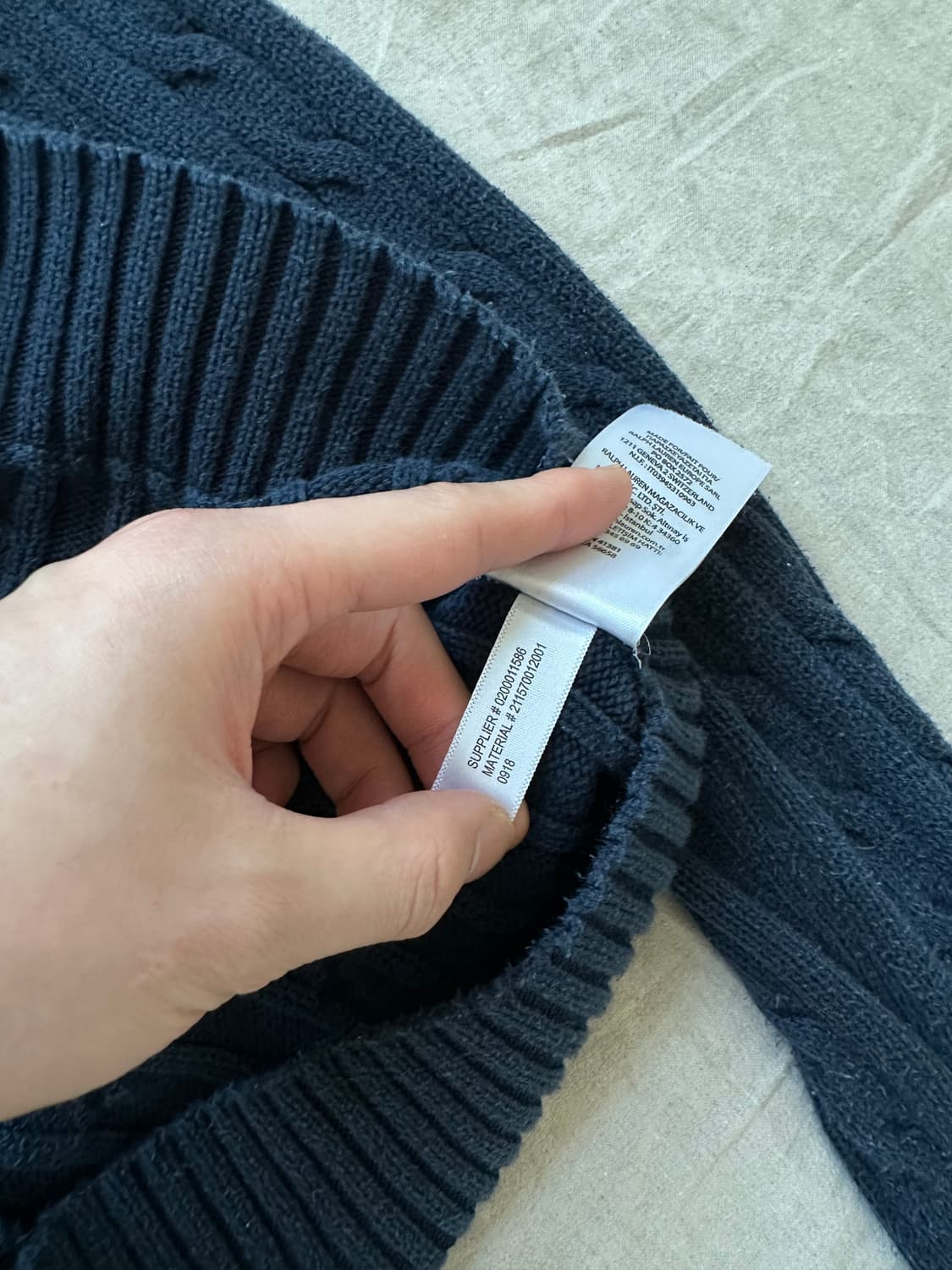 폴로 랄프로렌 포니 로고 네이비 케이블 니트 상품이미지10