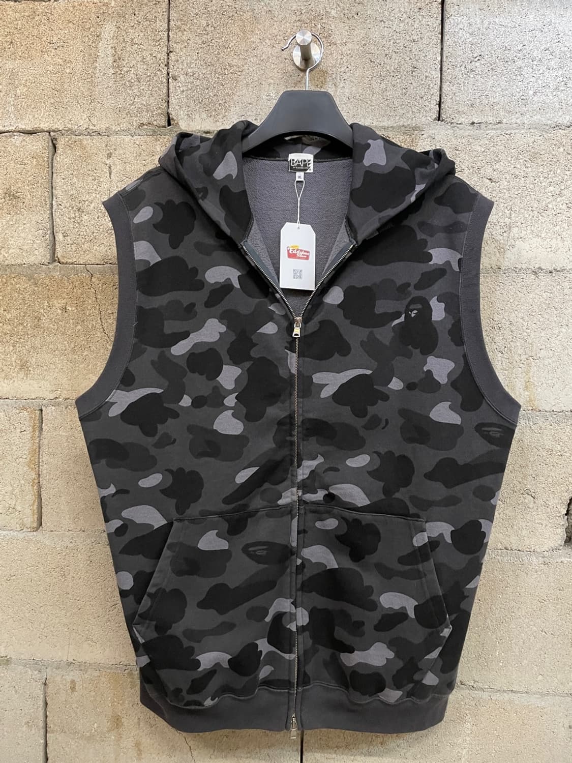 베이프 흑계 카모 후드집업 조끼 상품이미지1