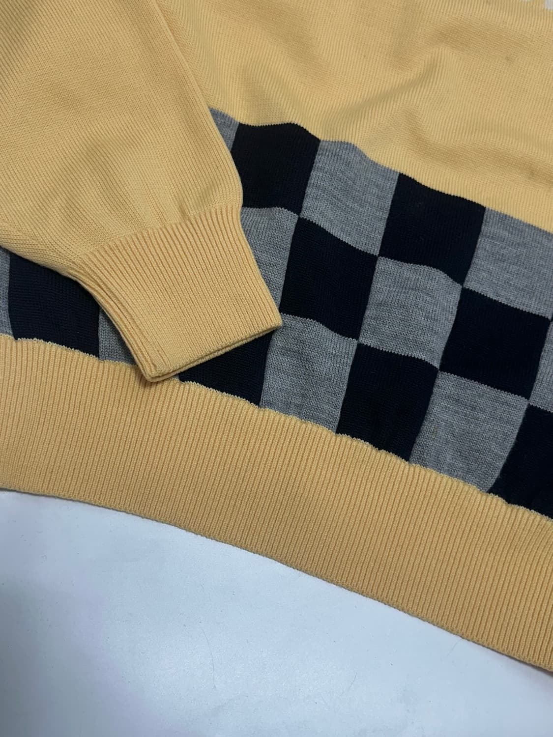PICONE CLUB 체커보드 배색 니트 일본빈티지 상품이미지7