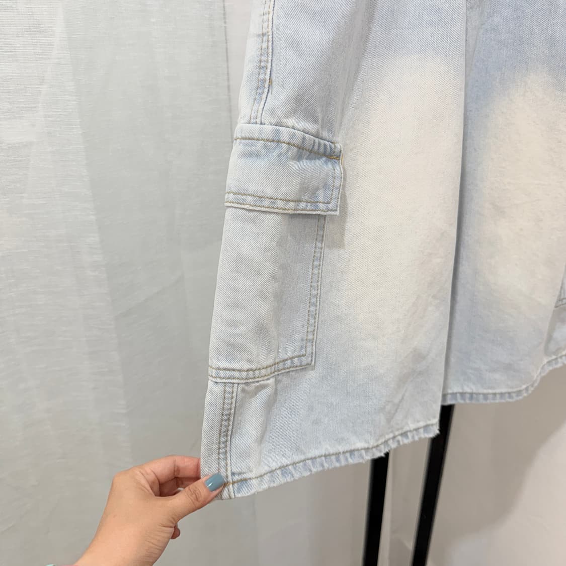 워싱연청반바지 카고데님 버뮤다팬츠 4644 상품이미지2