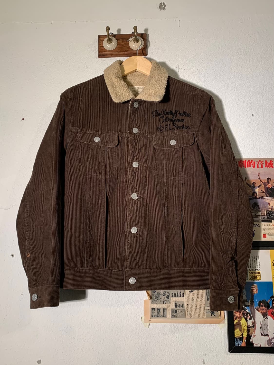 와코마리아 체인스티치 코듀로이 보아 자켓 상품이미지2