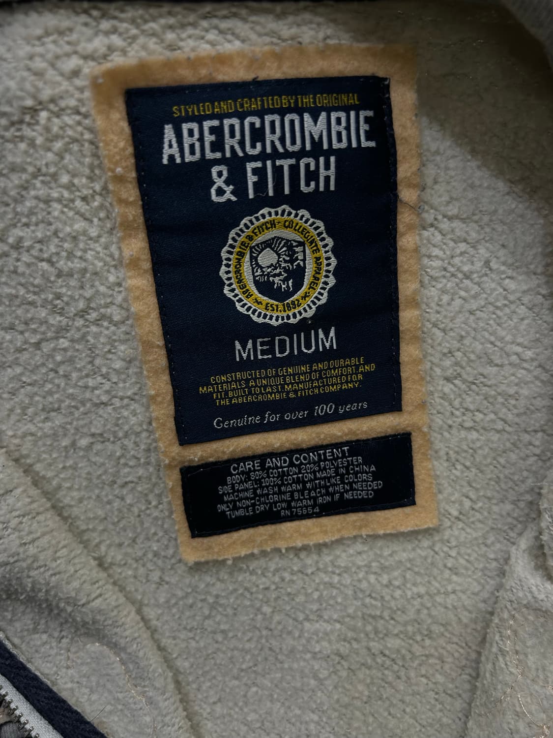 [M]아베크롬비 스펠아웃 집업 자켓/그레이/기모 상품이미지5