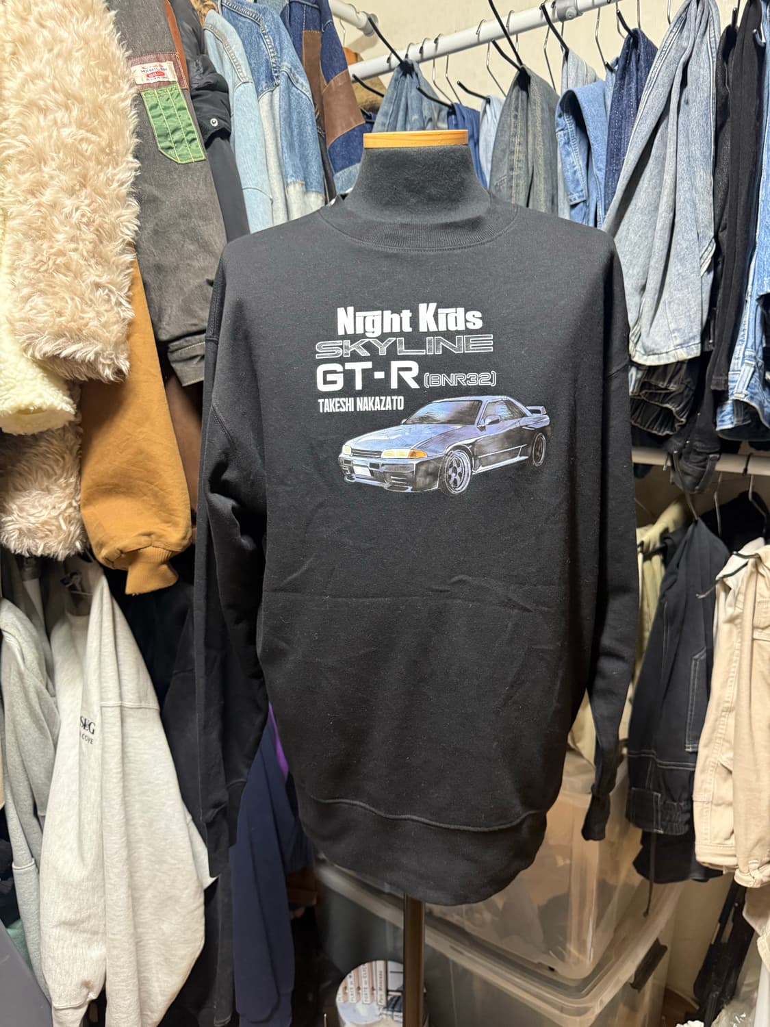 [M] 데드스탁 이니셜D GT-R BNR32 나카자토 프린팅 맨투맨 상품이미지1