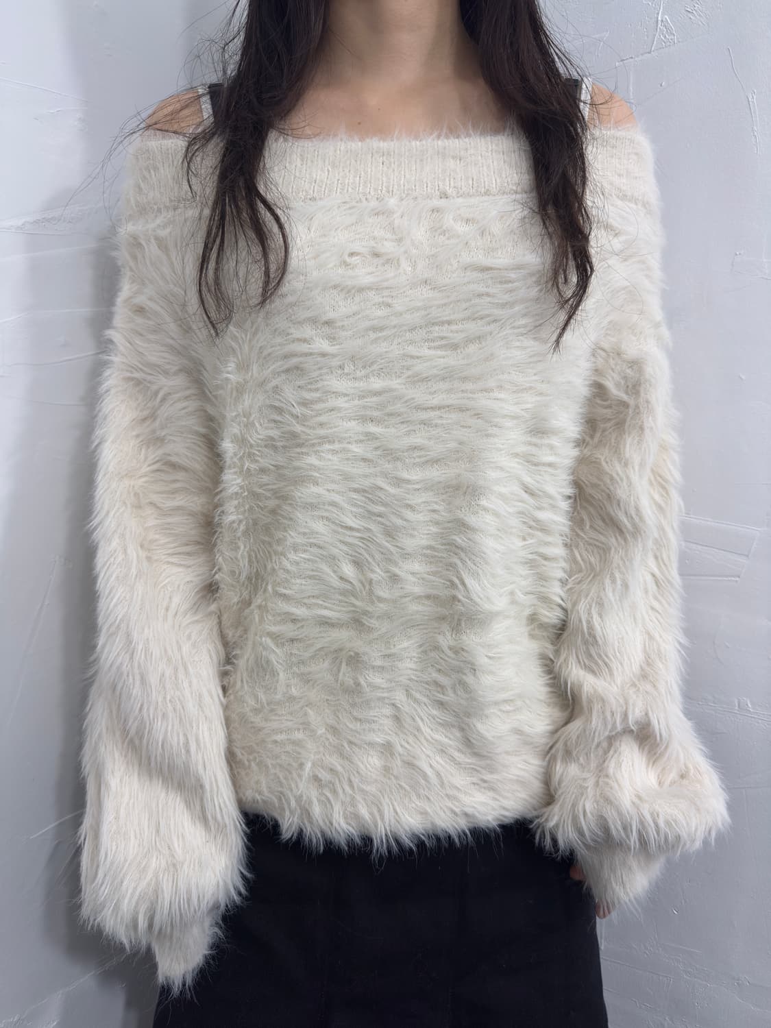 offshoulder fur knit 상품이미지1