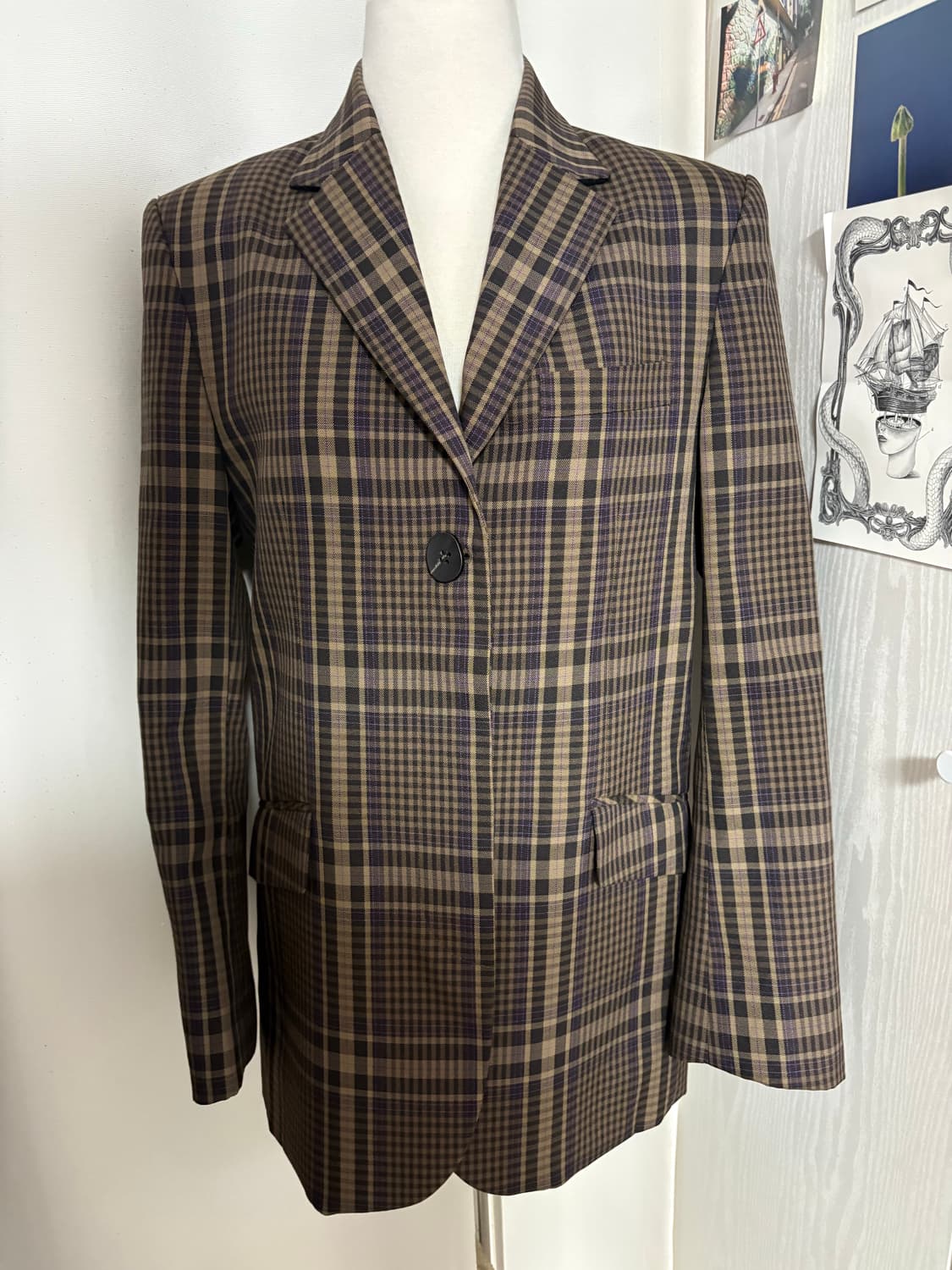 마조네 체크 자켓 상품이미지1