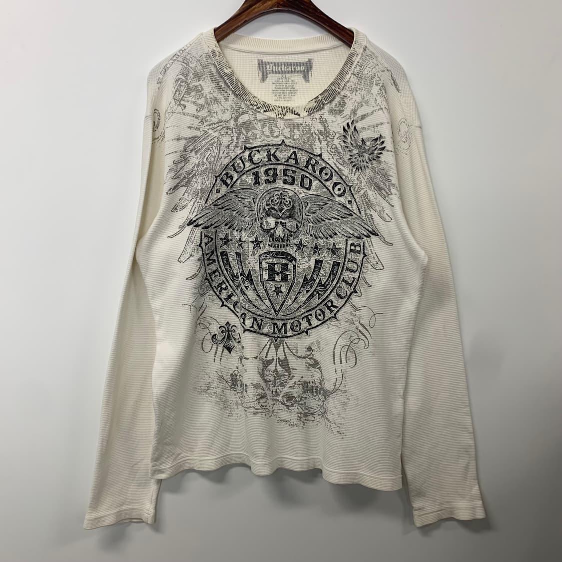 버커루 y2k 와투케 스컬 와플 니트 상품이미지2