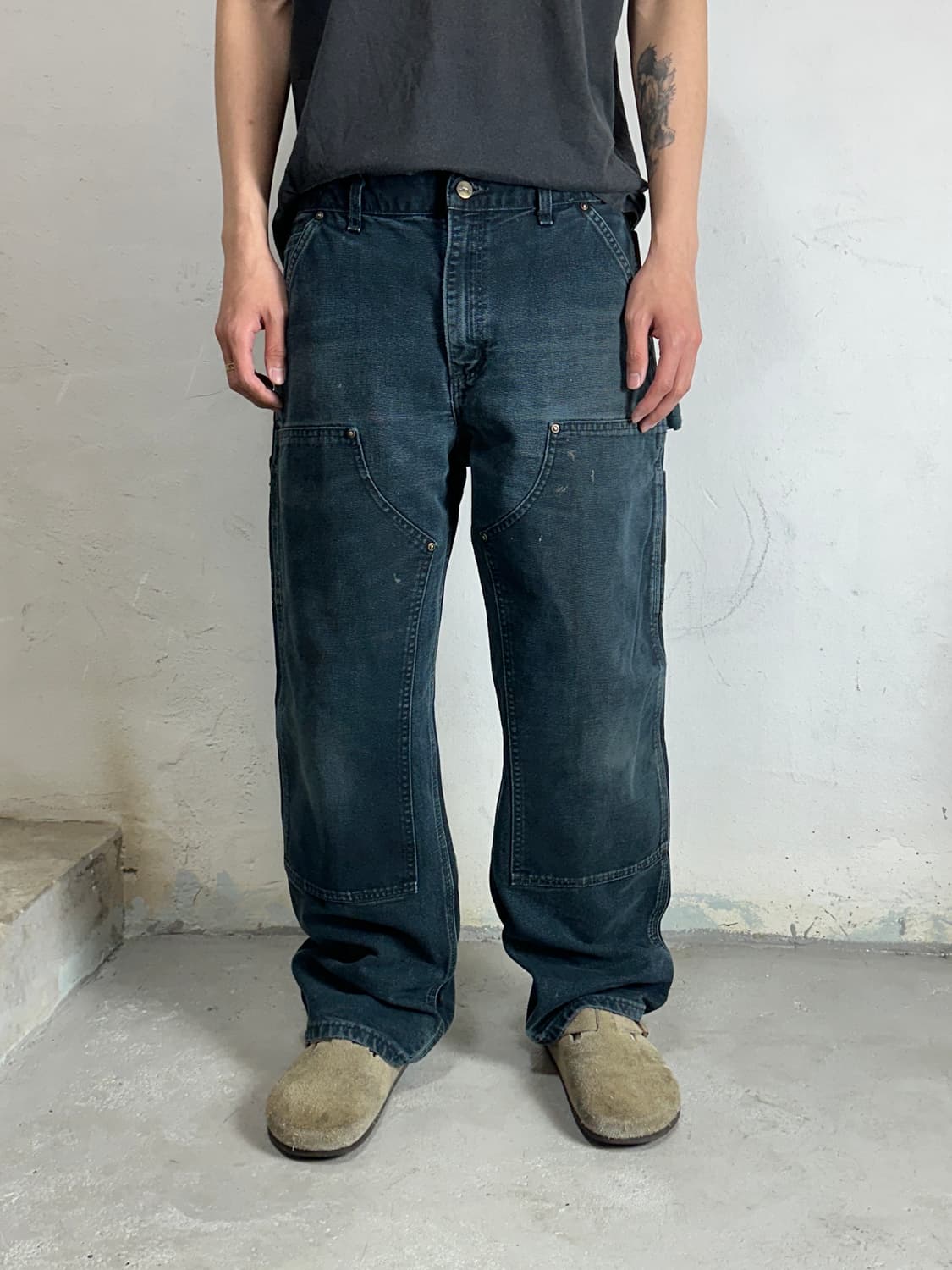 OG 칼하트 더블니 블랙 칼하트 B136 썩블니 상품이미지3