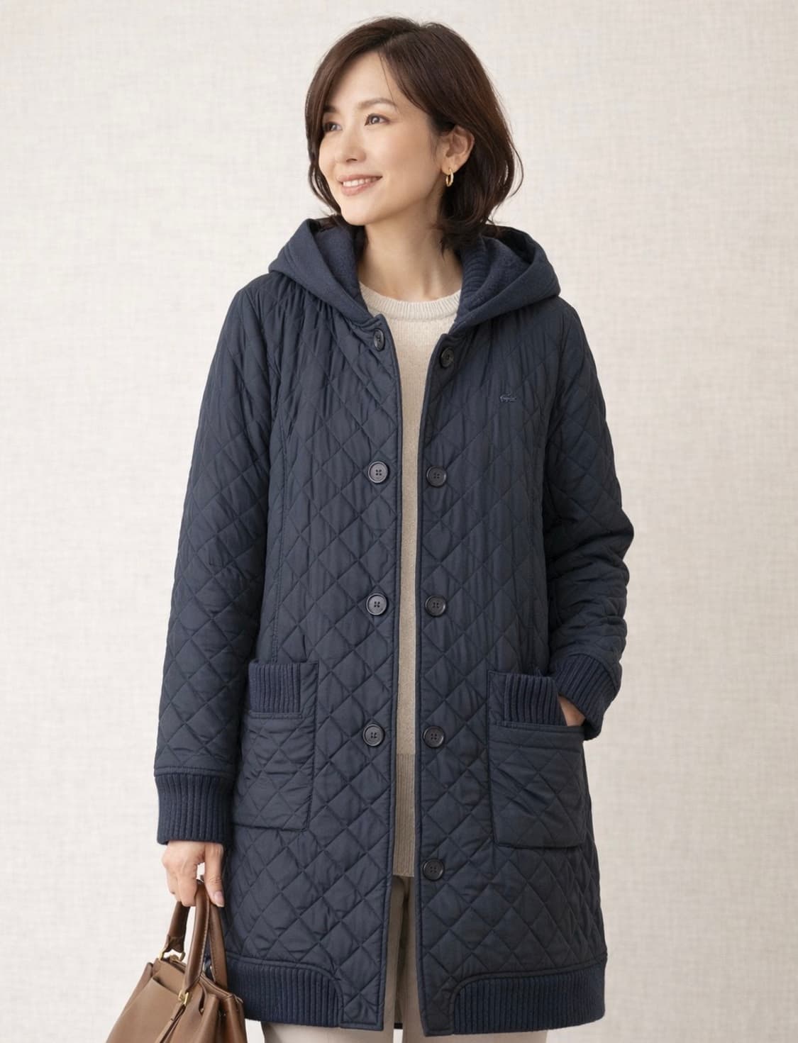 라코스테 퀼팅 후드 자켓 상품이미지1