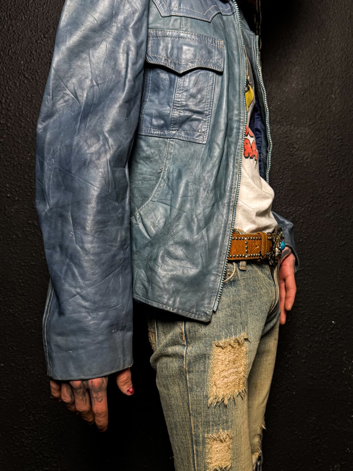 Victoria Leather – 70’s~80’s Blue Leathe 상품이미지4