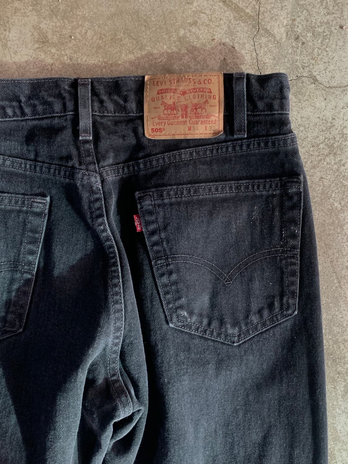 2000s 리바이스 505 블랙 데님팬츠 MADE IN USA 34X32 상품이미지9