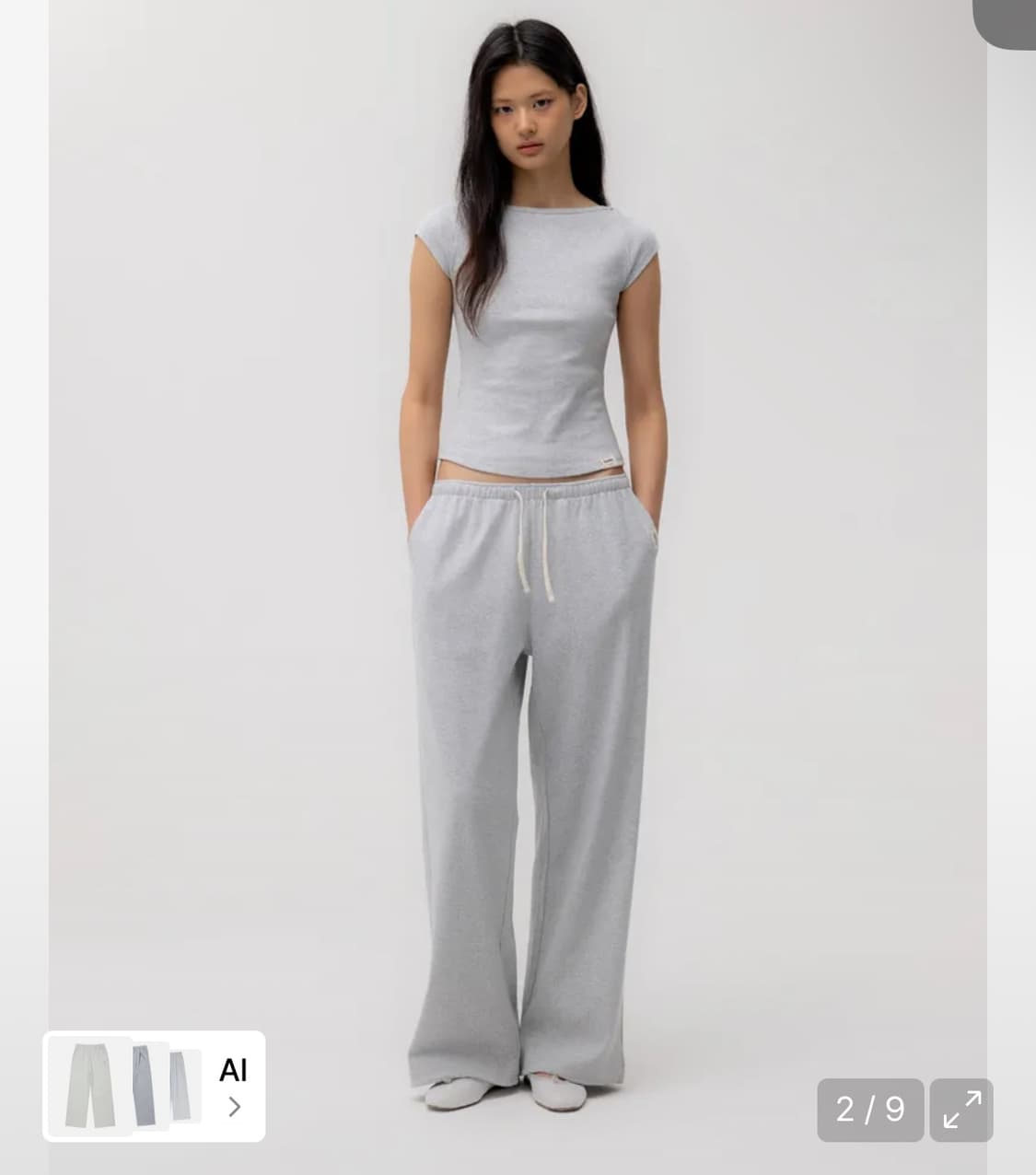 글로니 G COMFORT STRING PANTS MELANGE GRAY 상품이미지2