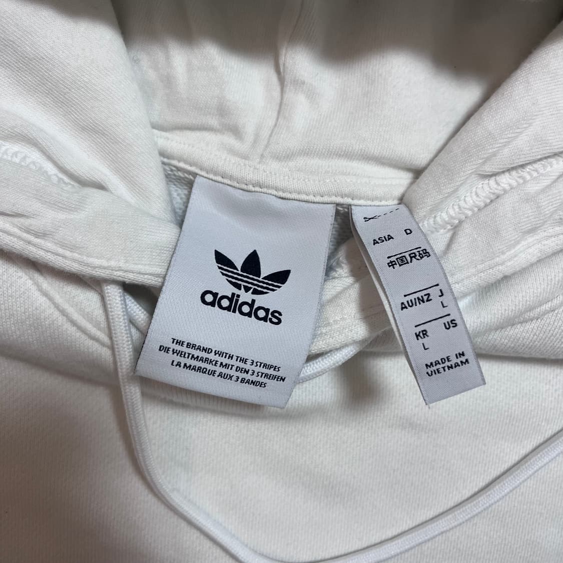 [정품] 아디다스 화이트 중앙로고 후드티 [ L ] 상품이미지4