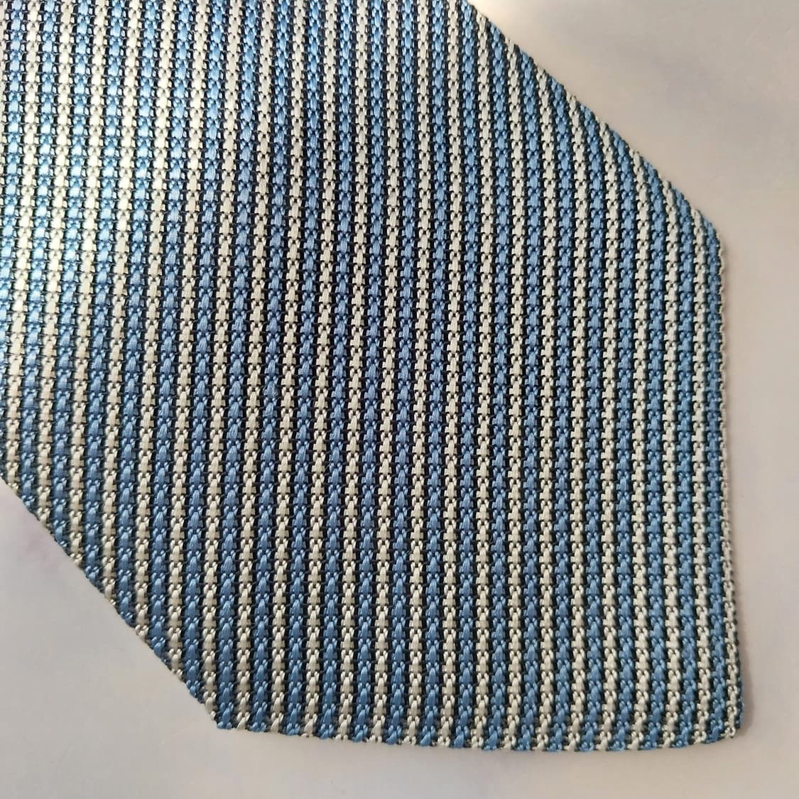 샤르베 실크 블루 스트라이프 넥타이 8.9cm A+등급 K2213 상품이미지6