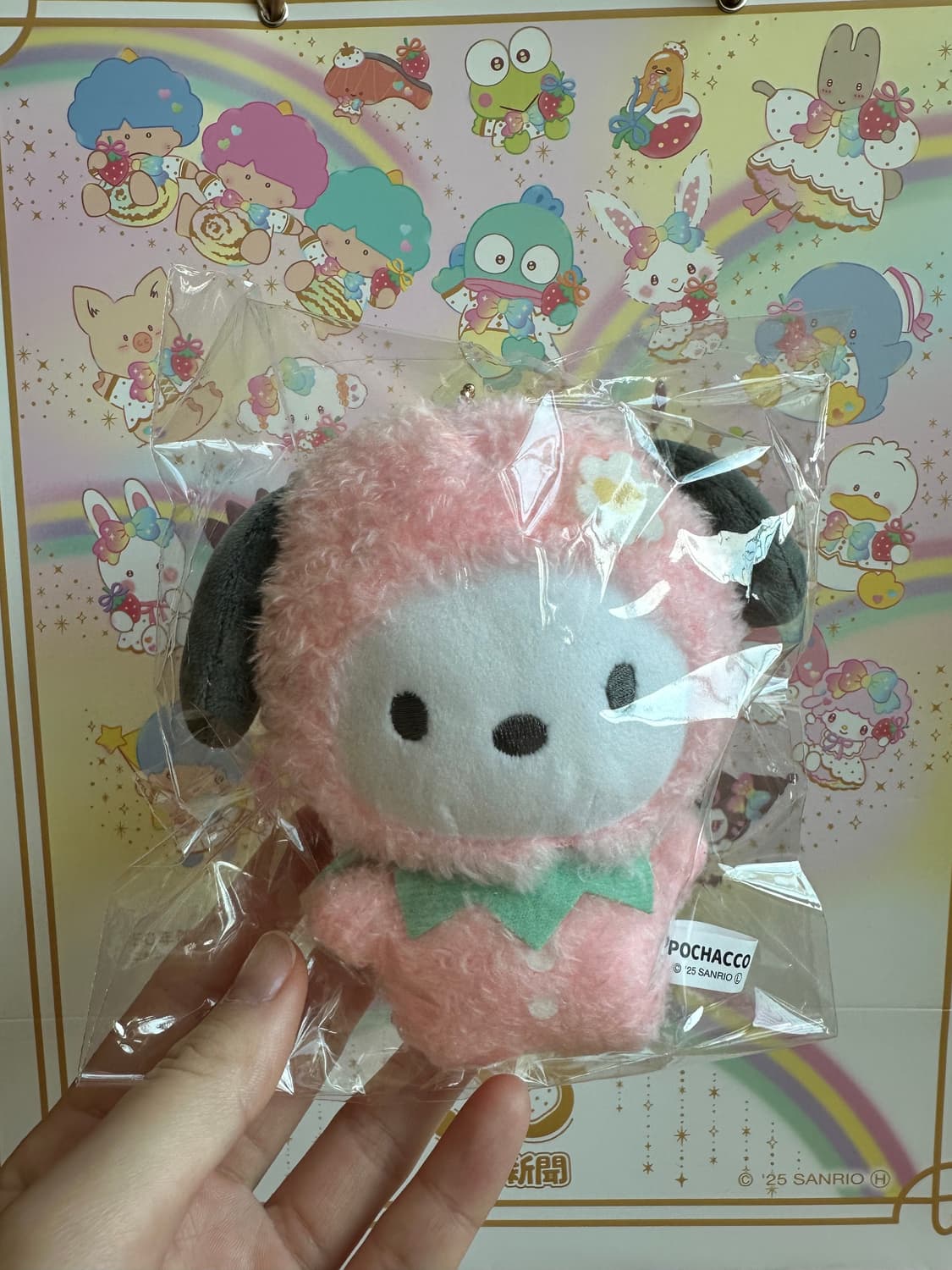 산리오 이치고신문 50주년 딸기 인형 키링 상품이미지2